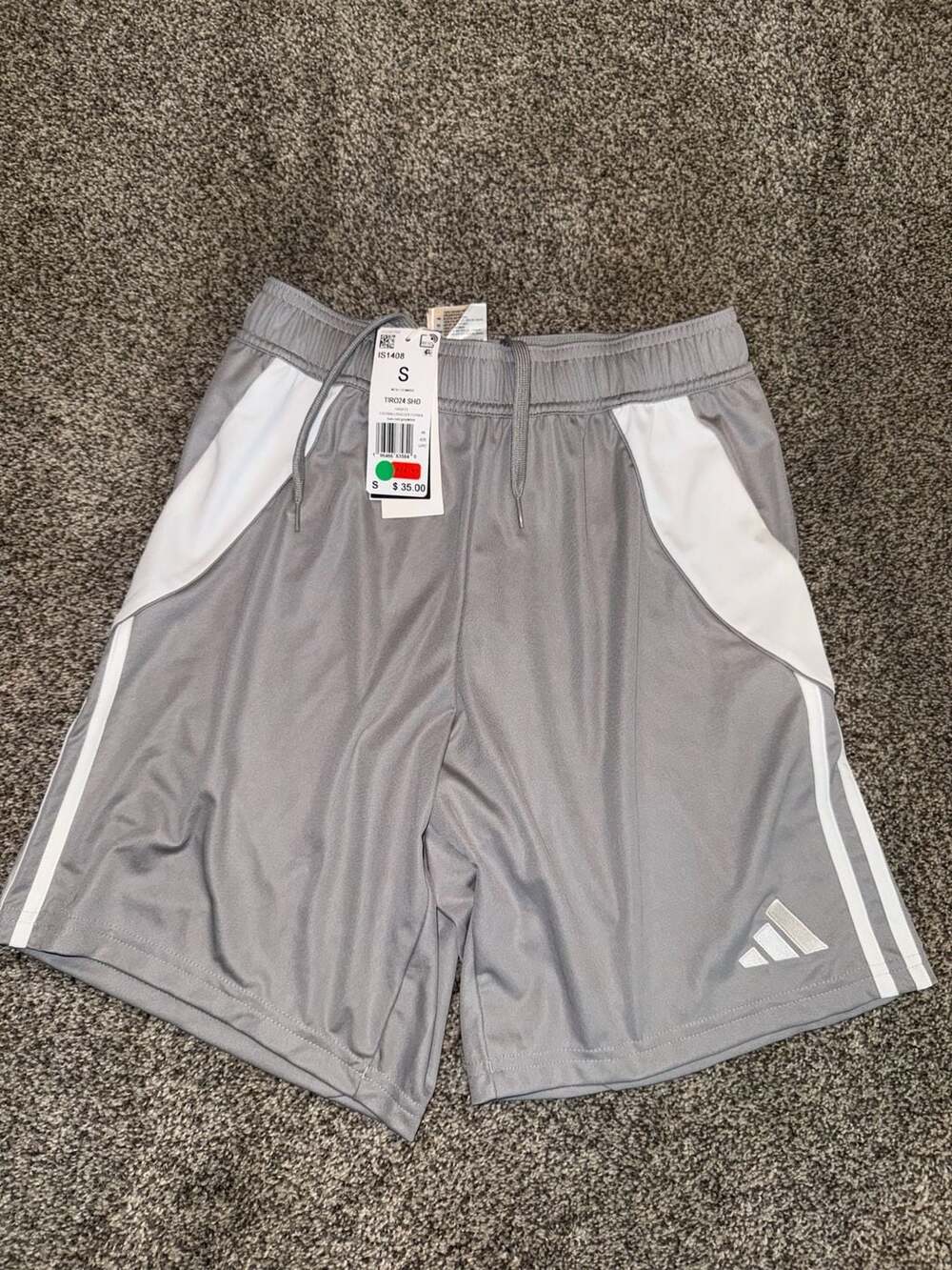 Boys Adidas Tiro 24 Soccer Shorts Team Mid Grey/White